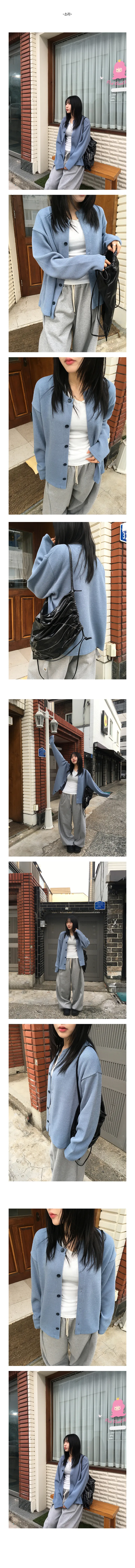 [10color] 위켄드 베이직 라운드넥 단추 루즈핏 니트 가디건 상세 이미지 2