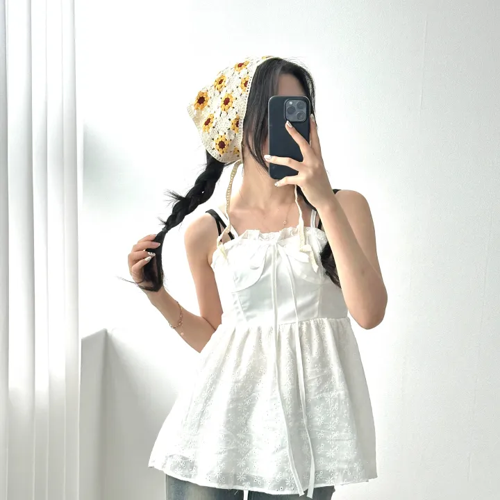 [묶음할인✨2개:8800원/키치💖] 러블리 헤어 두건 반다나 -8color 봄 여름 체육대회 운동회 휴양지 여행 플라워 딸기 시스루 체리 학생 데일리 데이트 캐주얼 유니크 힙 상세 이미지 28