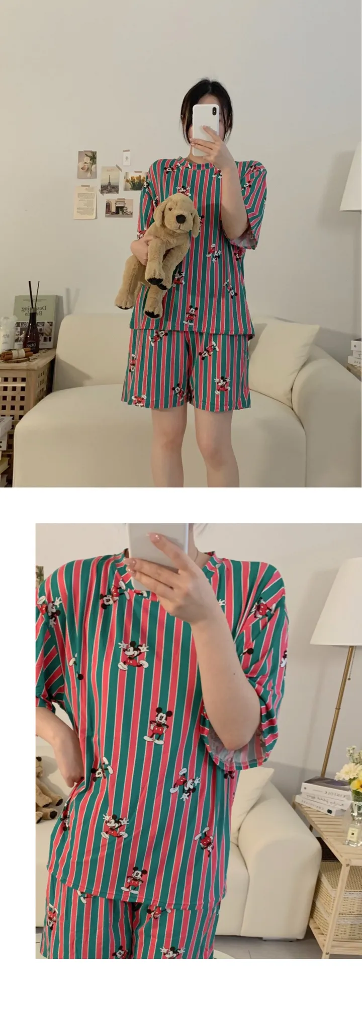 [디즈니정품] 치즈 디즈니 반팔 잠옷세트 빅사이즈 커플 여름 파자마 상세 이미지 20