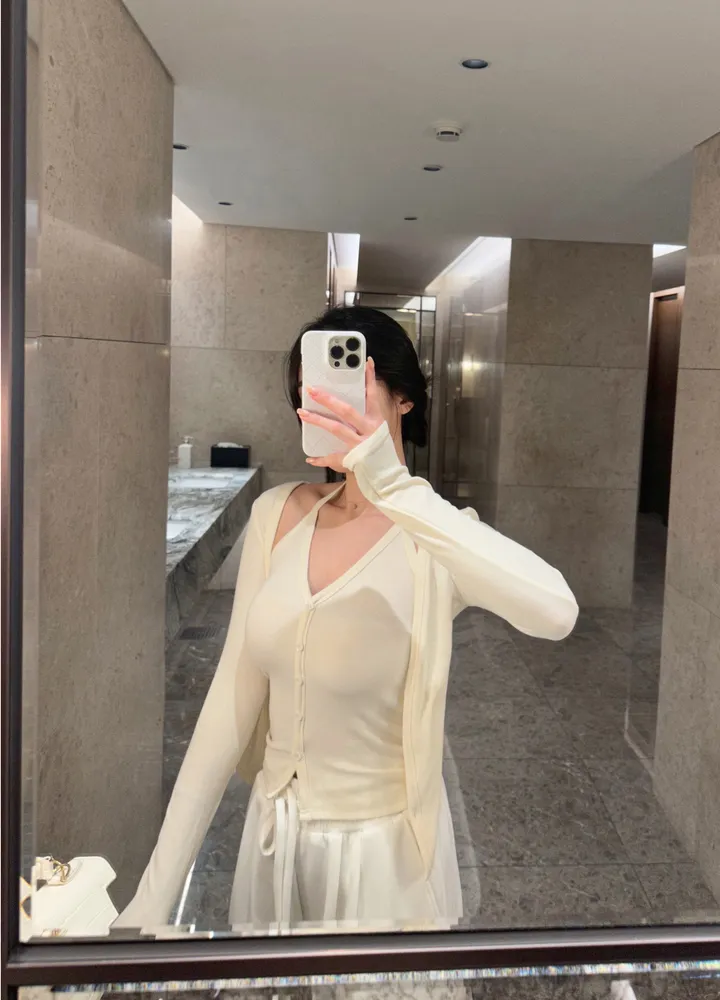 오묘한컬러감🌹*뷰엘단독* 아망 홀터넥 나시 가디건 투피스 세트 레이어드 가디건 봄가디건 상세 이미지 39
