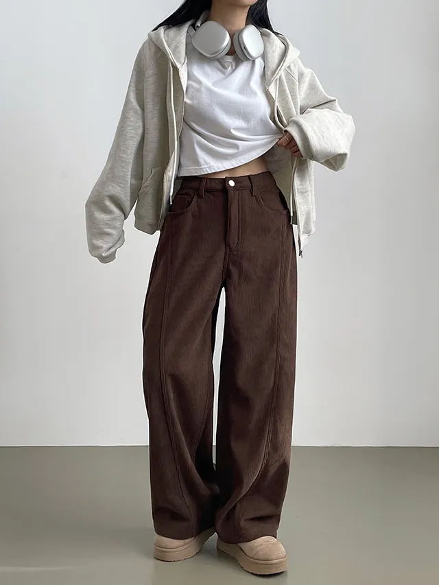 [한파대비/3기장~2XL!] 스냅버튼 융기모 코듀로이 골덴 폴딩 와이드팬츠 4color 상세 이미지 24