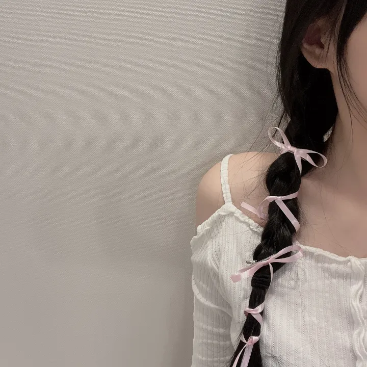 당일🎀/+색상추가/최저가 [자체제작/2,4,6p] 새틴 롱리본핀 7color / 헤어핀 머리핀 집게핀 리본 발레코어 공주 체육대회 워터밤 뉴진스 제니 우정 커플 포인트 z005 상세 이미지 18