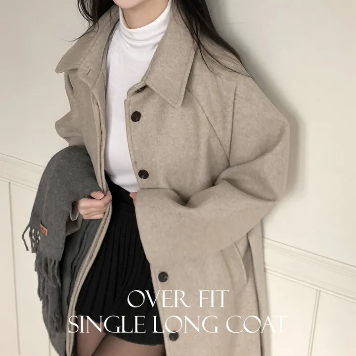[백화점퀄리티!핏보장🖤]국내제작 탄탄 오버핏 허리끈 싱글 롱코트 4color 상세 이미지 2