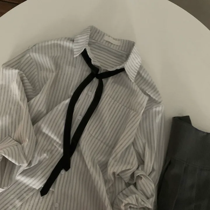 [한여름까지~/오버핏✨] 허니 스트라이프 코튼 포켓 오버핏 셔츠,남방 - 3color 상세 이미지 3