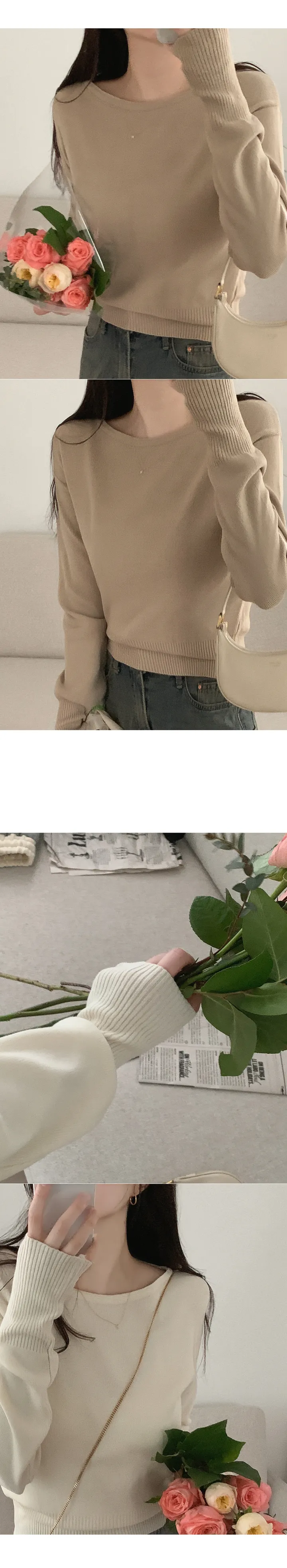 2000장돌파🎉 [부드러워요!/봄니트🌷/여리핏] 뮤어 소프트 라운드 크롭 파스텔 봄 니트 (3color) 크롭니트/봄니트/봄신상/봄옷/봄코디/소풍/핑크니트/피크닉룩/개강룩 상세 이미지 4