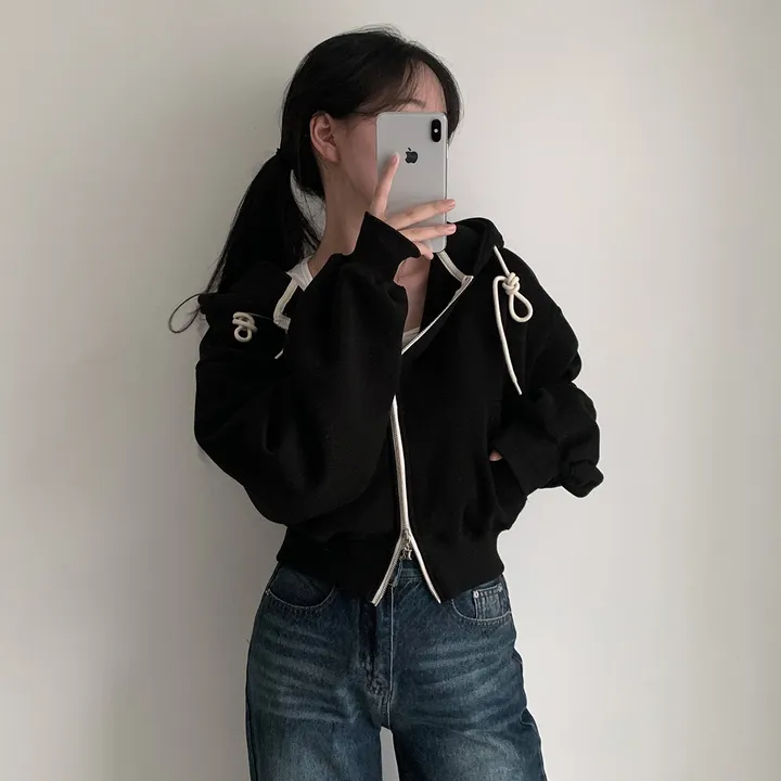 [완전인기✨/백염컬러 당일출고!] 자체제작 크치Made 꿈에 나온 핏, 투웨이 양기모 크롭 후드집업 ver 아우터 자켓 - zipup 상세 이미지 231
