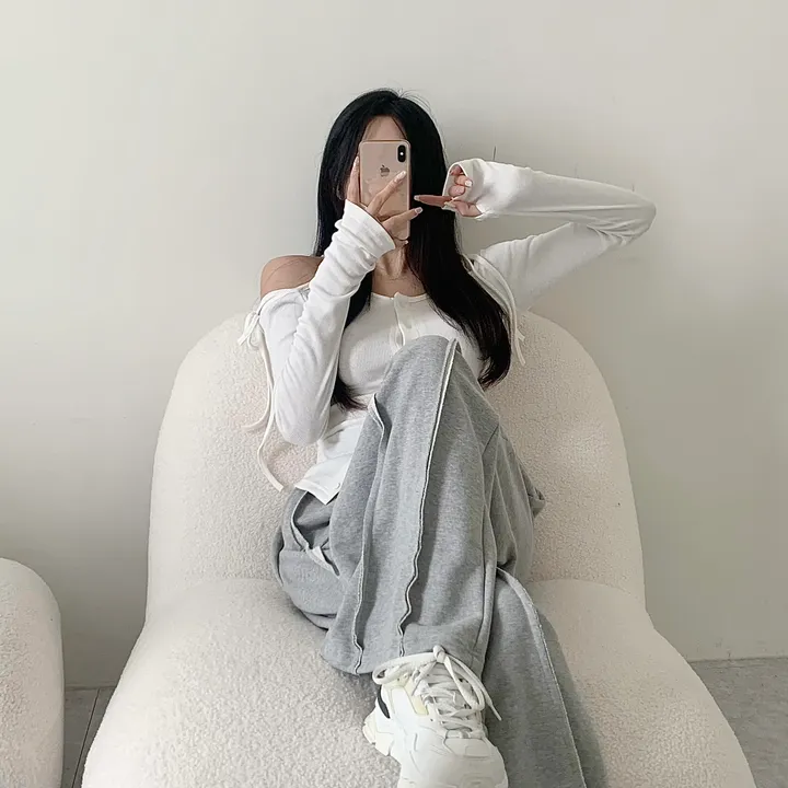 [꾸안꾸필수/넉넉핏] 타르트 데끼 두줄 통 와이드 팬츠 상세 이미지 3