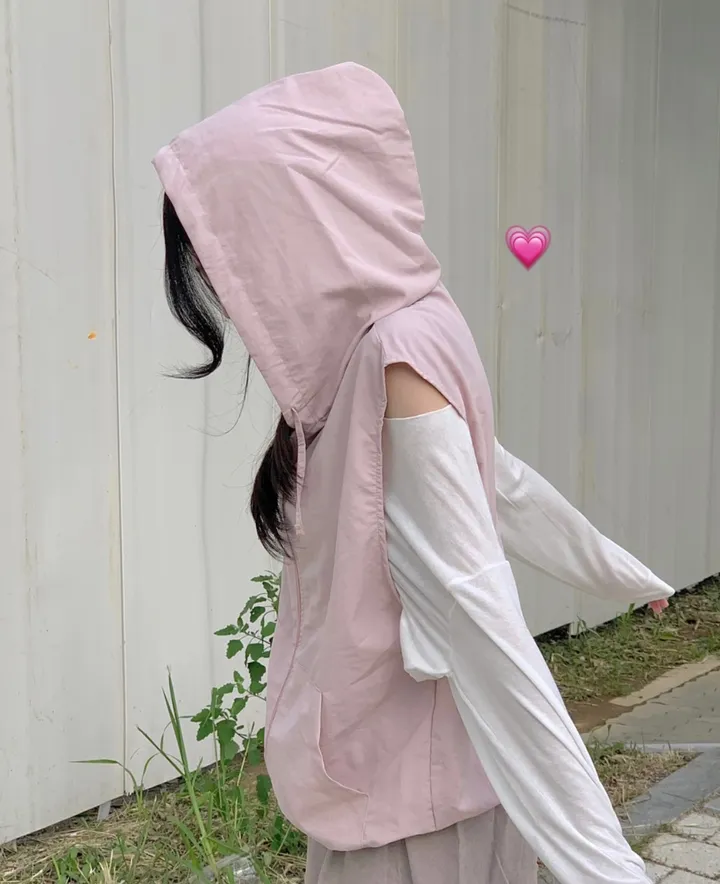 레코드 후드 나일론 조끼 : record hoodie Anorak vest - 4 color 상세 이미지 3