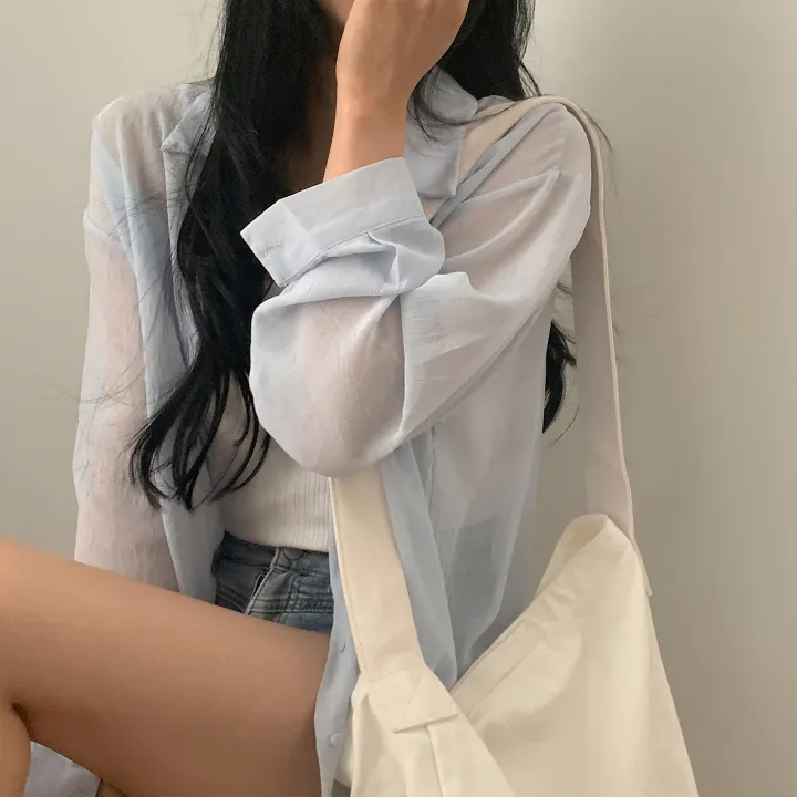 [베스트재진행] 남심저격, 시스루 루즈핏 셔츠;4col 상세 이미지 10