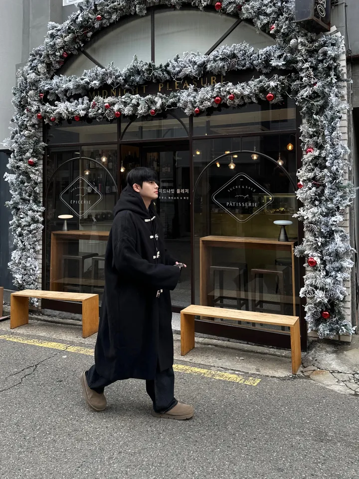 귀여운 왕박시 떡볶이 후드 롱 겨울 가을 코트 상세 이미지 13