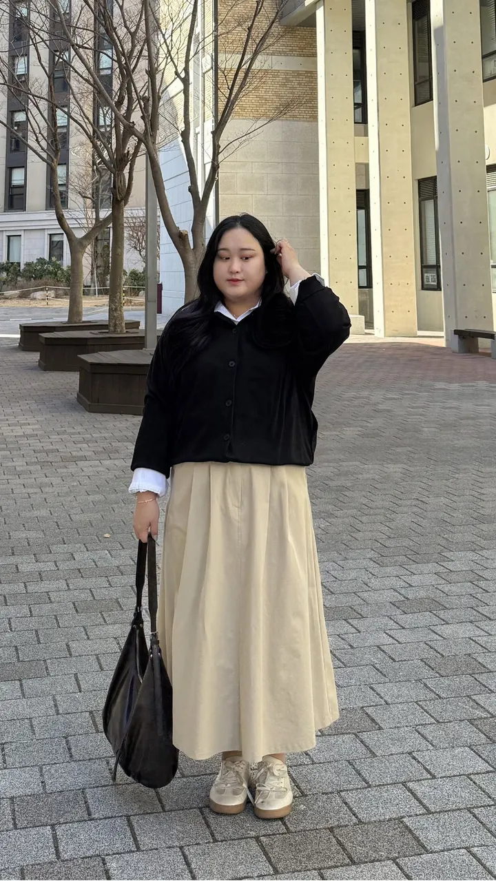 버튼 쭈리 가디건 빅사이즈 셔츠 레이어드 하기 좋은 아우터 간절기 가디건 상세 이미지 15