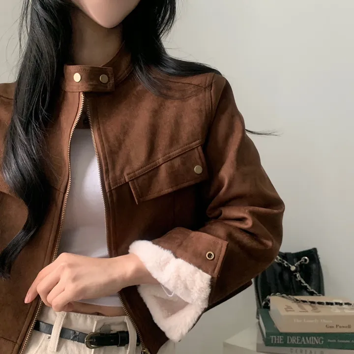 Made [왕따뜻] 몽블 스웨이드 차이나 크롭자켓, 집업 - 4color 상세 이미지 9