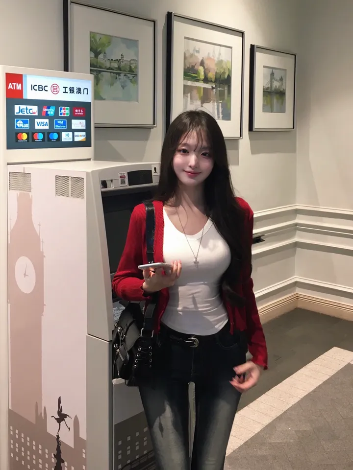 [ 색감예쁜 ] 카니 골지 레드 크롭 가디건 상세 이미지 8