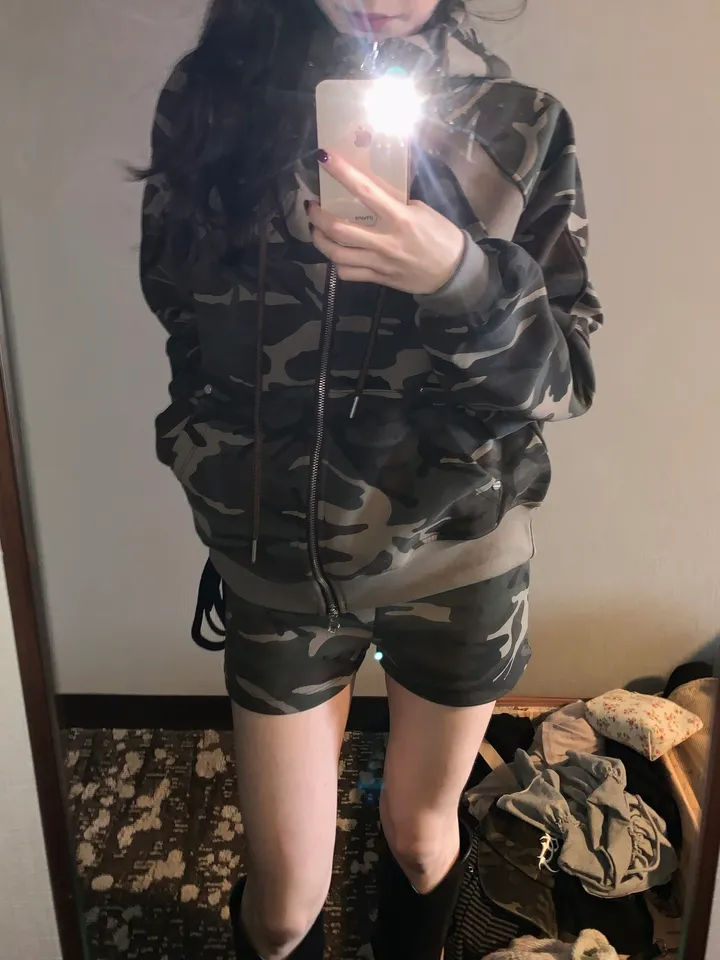시니컬 카모 사선절개 후디zp 🪽🖤(기모) 상세 이미지 5
