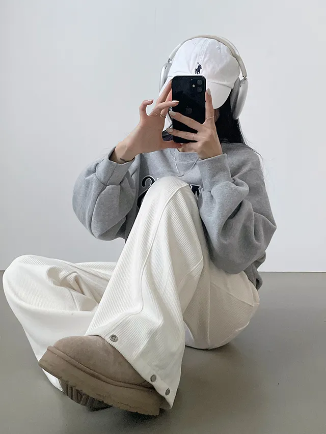 [한파대비/3기장~2XL!] 스냅버튼 융기모 코듀로이 골덴 폴딩 와이드팬츠 4color 상세 이미지 58