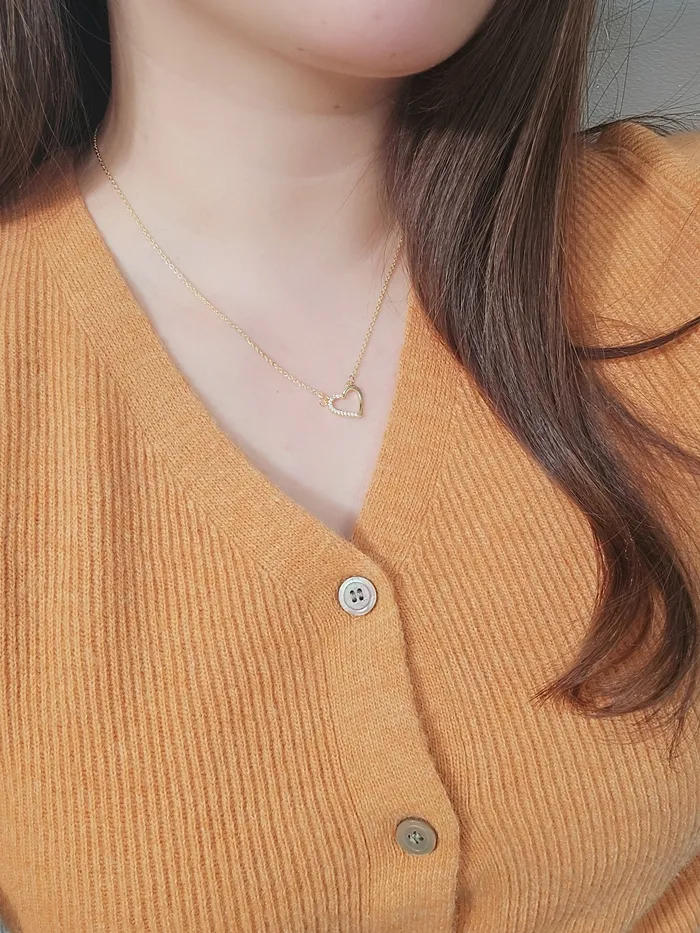 💎반짝반짝/💕심플포인트 "러브앤 밸런스" 데일리 하트 큐빅 네크리스 펜던트 써지컬스틸 목걸이 [ 셰릴비 ] 상세 이미지 17