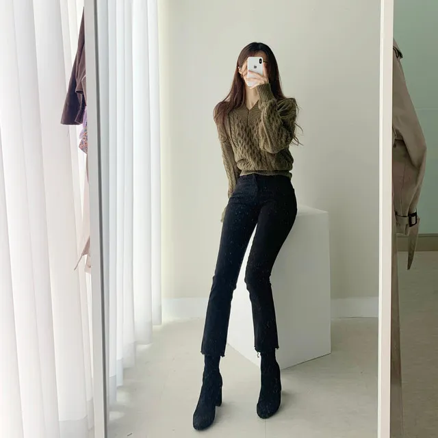 [빠른배송/1만장돌파] 스판굿 반하이 8부 일자 팬츠 면바지 화이트 블랙 베이지 상세 이미지 25