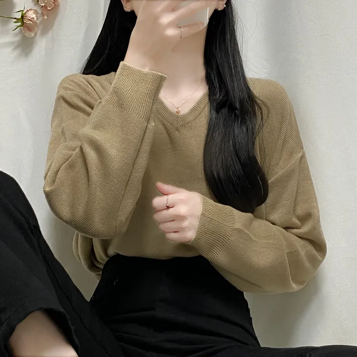 [1000장돌파💛/니트맛집/] V넥 베이직 기본 니트 10color 상세 이미지 23