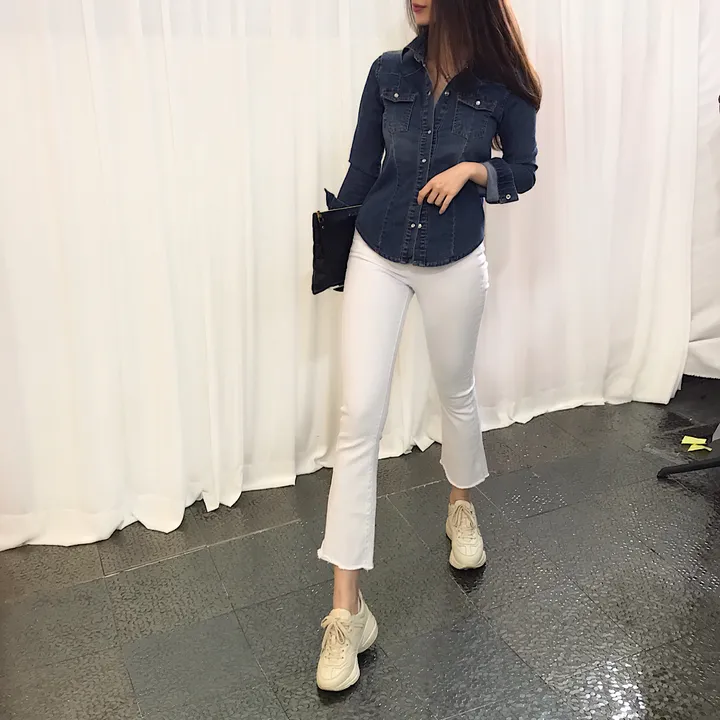반팔/긴팔 주문폭주 스판 슬림핏 데님 청남방 자켓 셔츠 상세 이미지 18