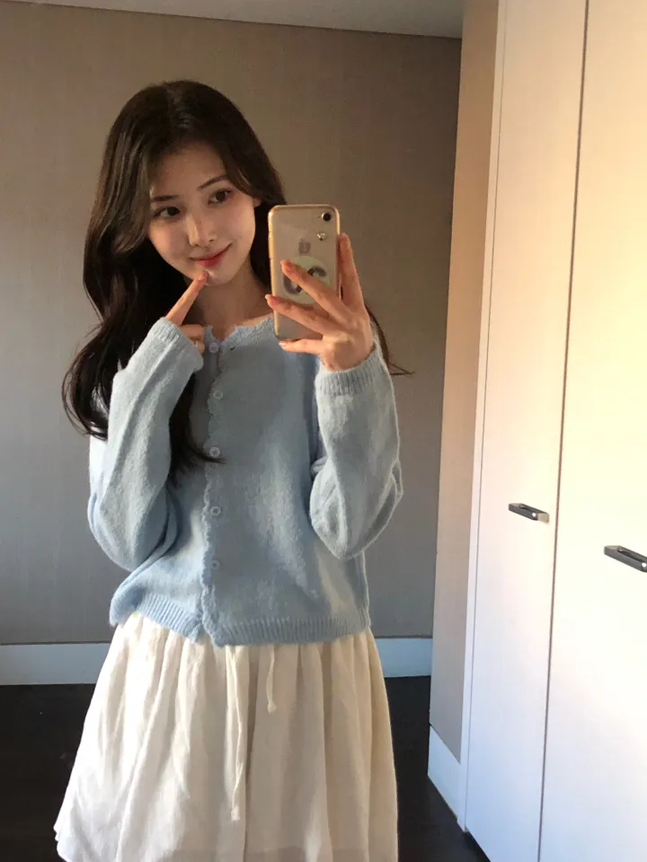 [봄신상/여리핏] 모헤어 러블리 프릴 파스텔 울 가디건 -4colo 상세 이미지 33