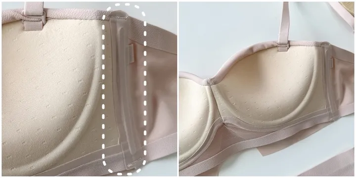 볼륨업 하프컵 반컵브라 심리스 뽕브라 노와이어 편한 오프숄더 튜브탑 A컵 AA컵 여름 끈없는 브라탑 팬티 속옷 세트 상세 이미지 13