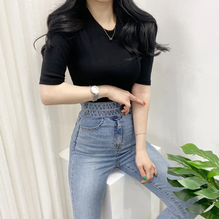 🚀당일발송🚀[묶음할인/데일리] 봄 여름 메이 부들 샤베트 5부 티셔츠 이너티 상세 이미지 54