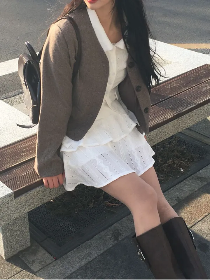 [봄신상🌼/세트상품] 투피스 펀칭 라운드 카라 세트 상세 이미지 18