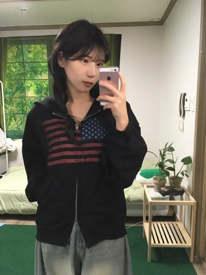 [최저가‎]⋆˚✿˖°아메리칸 성조기 미국 투웨이 후드 집업(2color) 상세 이미지 7