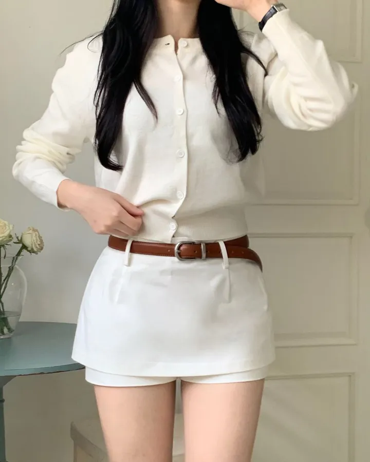 팔뚝살부각X /팬던트 가디건 봄가디건 세미크롭 크롭 니트 가디건 상세 이미지 87