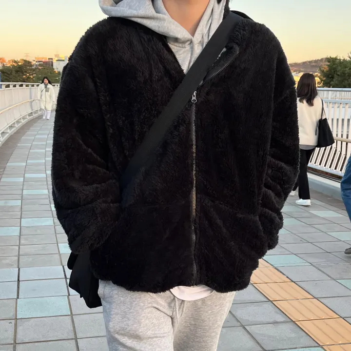 3size 남녀공용 커플룩 양털 후리스 후드집업 2color 상세 이미지 33