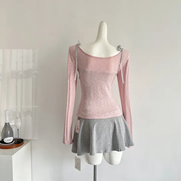 [발레코어 쓰리피스 러블리 페미닌룩] 로안 3pcs 레이어드 나시+가디건+스커트 쓰리피스 세트 상세 이미지 32