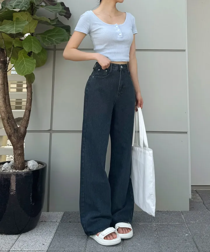 [3단기장/~2XL/6color/핫아이템]노수선와이드기획데님팬츠 상세 이미지 56