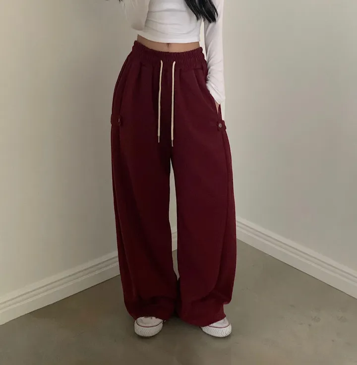 Made [봄컬러추가/🤍숏,롱!] 비어 사이드스냅 비죠, 버튼 롱와이드 트레이닝 추리닝 밴딩팬츠 - 12color 상세 이미지 51