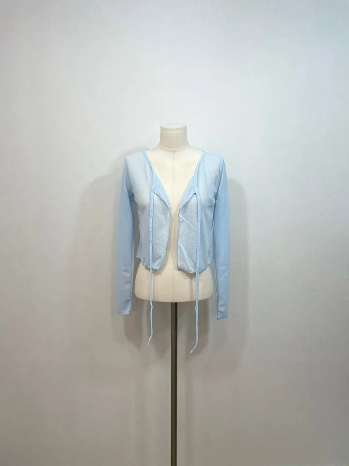 6color 루니 여리핏 리본 시스루 롱슬리브 가디건 상세 이미지 90