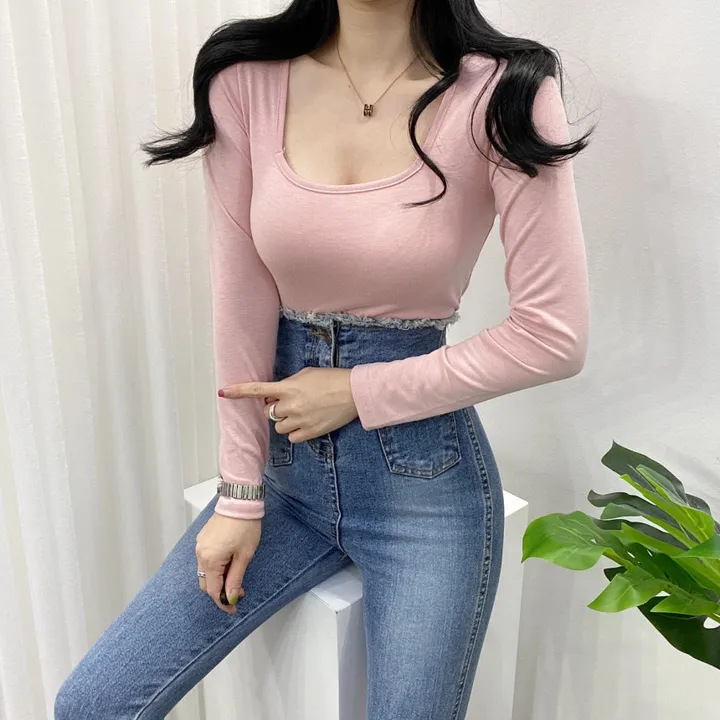 🚀당일발송🚀[묶음할인/11컬러] 조이 봄 가을 뉴 스퀘어넥 긴팔 티셔츠 이너티 상세 이미지 22
