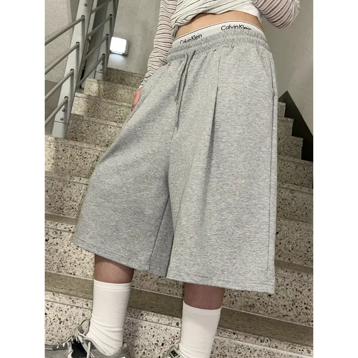 [UNISEX/기획특가/2size!]원턱 라인 루즈 와이드 버뮤다 트레이닝 하프 팬츠(5color) 상세 이미지 20