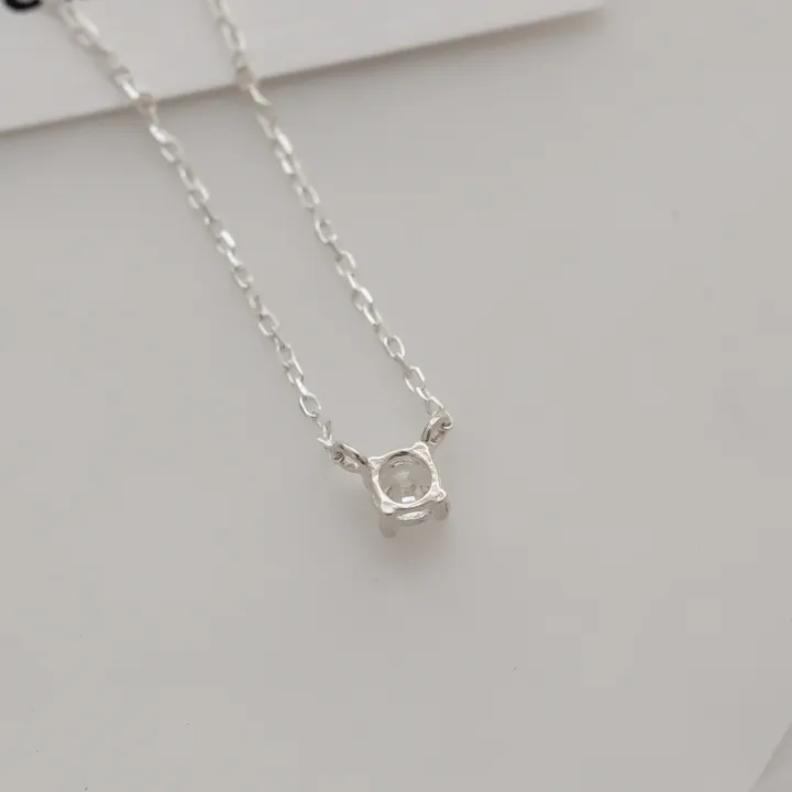 실버925 퓨어 미니 3mm 심플 큐빅 목걸이 02 상세 이미지 10