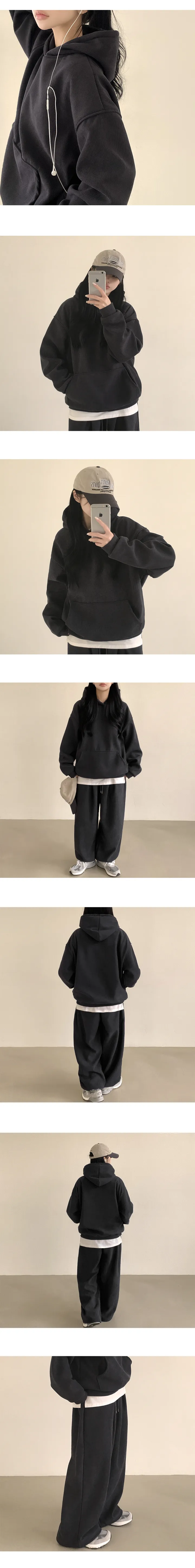[왕도톰,안감기모!/코듀로이세트🤎] 귀여움 가득, 코듀로이 골덴 오버핏 기모 후드티 + 기모 밴딩 와이드 트레이닝팬츠 투피스 세트 (3color) 상세 이미지 5