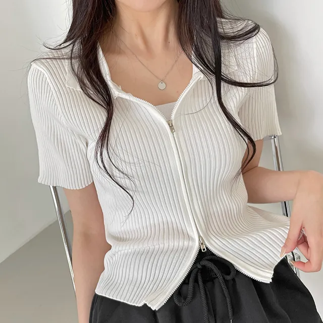 1+1할인[미친핏감!!/투웨이집업] 예쁜컬러가득 카라 스판골지니트 슬림핏 투웨이집업 상세 이미지 8