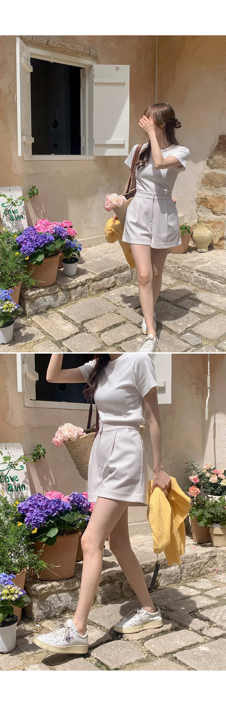 [여름🌿][1만장돌파/XS-XL/반품률ZERO🖤][자체제작] 라이프 쫀득 원핀턱 하프 슬랙스 상세 이미지 49