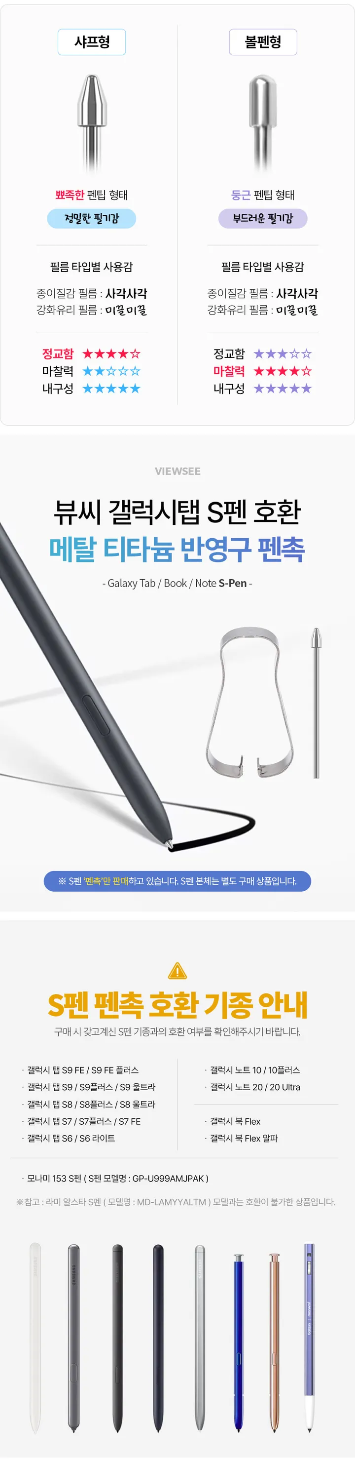 [❣S펜수납/⚡오늘출발] 갤럭시탭 S10 S9 S8 S7 FE 플러스 S펜 수납 스마트 북커버 퓨전쉴드 투명 케이스 강화유리 필름 종이질감 필름 S펜 교체용 펜촉 모음 상세 이미지 9