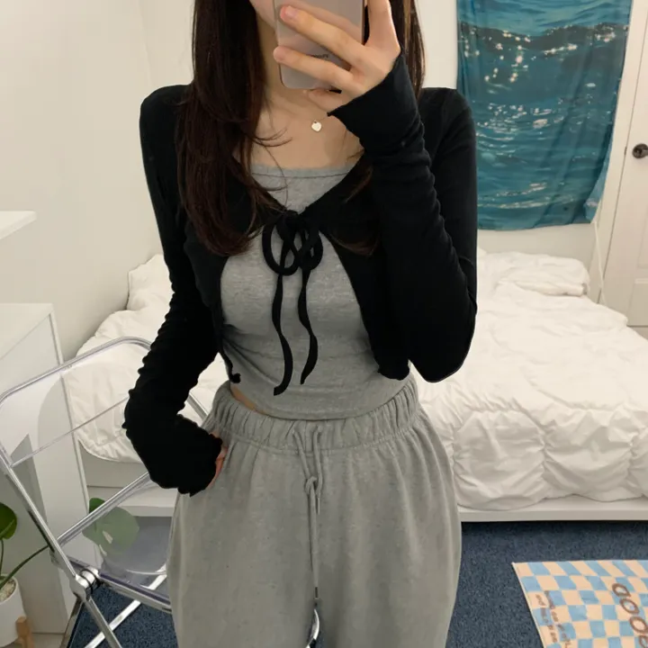 ribbon crop frill bolero (5color) 상세 이미지 2