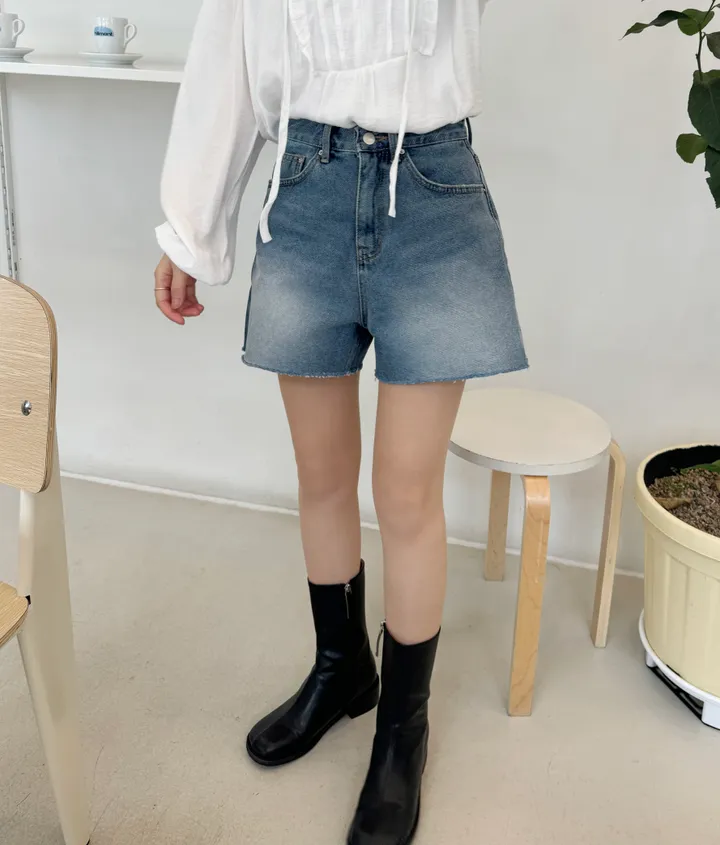 [주문폭주/인기재진행] 싸이클 컷팅 숏 데님 팬츠 상세 이미지 5