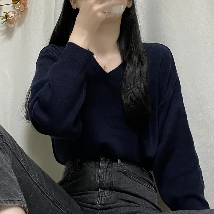[1000장돌파💛/니트맛집/] V넥 베이직 기본 니트 10color 상세 이미지 59
