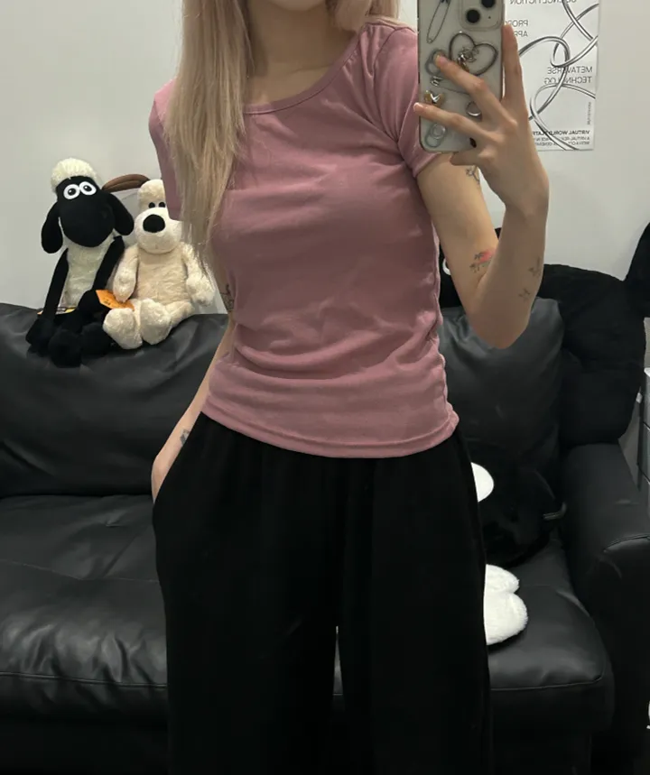 [🎀누적판매 2천장🎀] Butter slimfit u-neck short sleeve T 버터 슬림핏 유넥 반팔티 상세 이미지 54