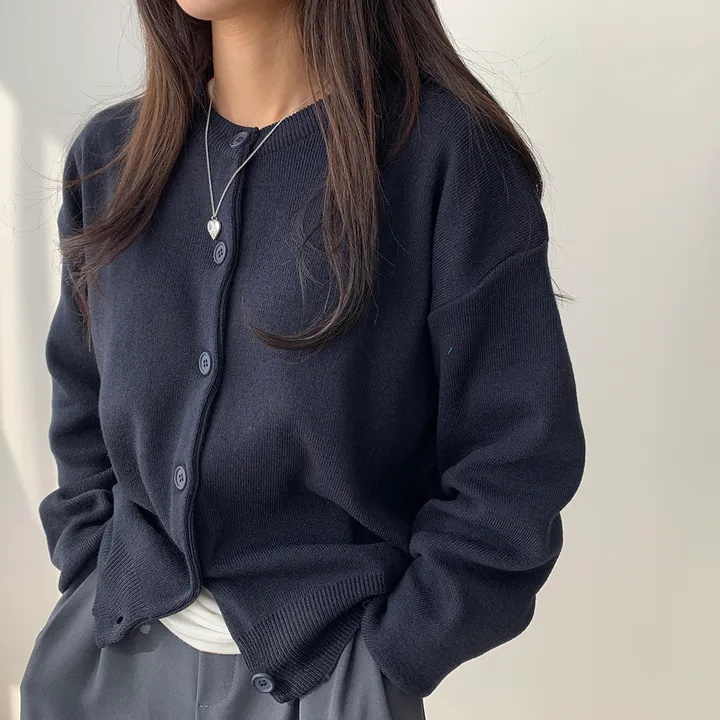 [ 데일리/무려~12컬러 ] 가을 겨울 포포 도톰 라운드 가디건 상세 이미지 60