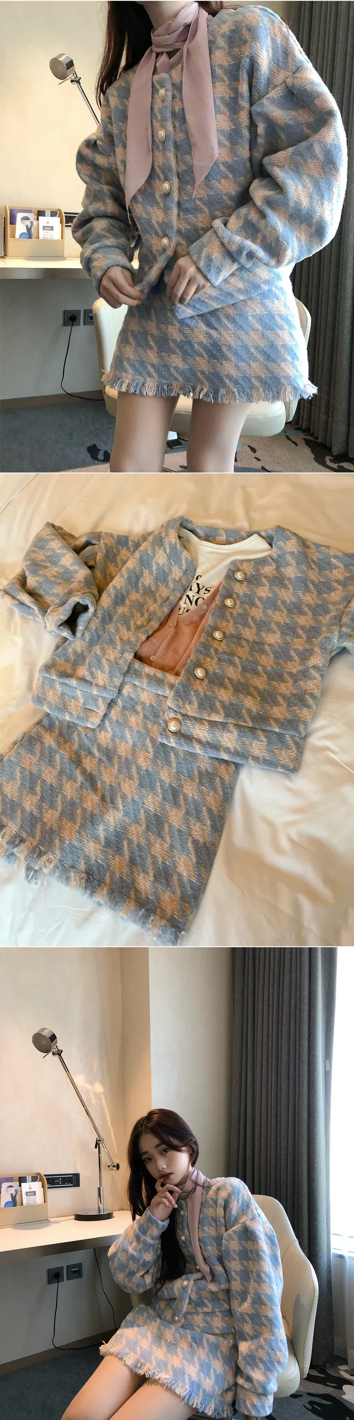 주문폭주[MADE] black pink tweed - set 상세 이미지 8