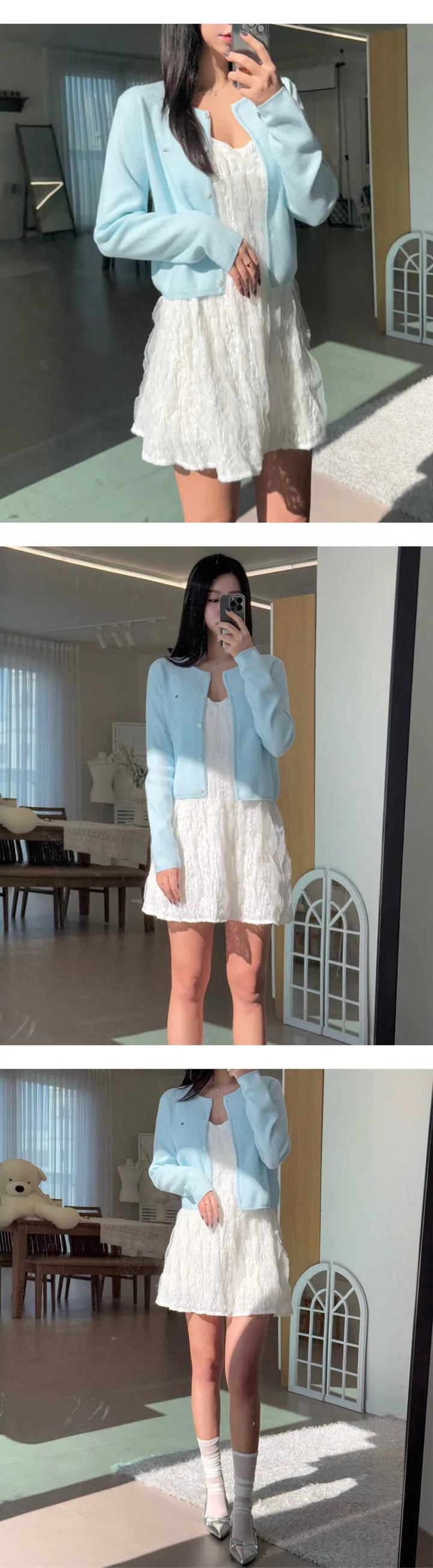 봄 가디건🌼 실버 팬던트 파스텔 가디건 상세 이미지 5