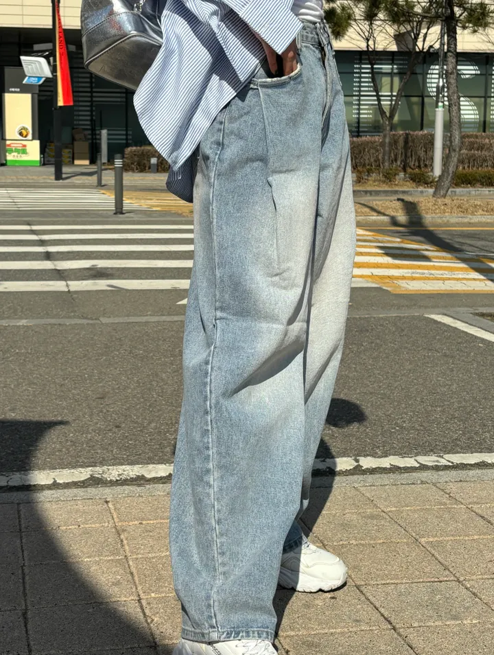 데일리 마린 핀턱 벌룬 와이드팬츠 상세 이미지 21