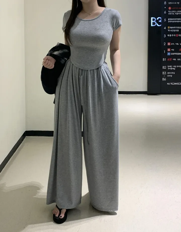 후리 훌 핀턱 와이드 트레이닝 팬츠 상세 이미지 27